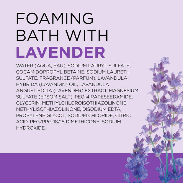 Foaming Bath with Pure Epsom Salt, Soothe & Sleep with Lavender, 34 Fl Oz (Pack of 2)