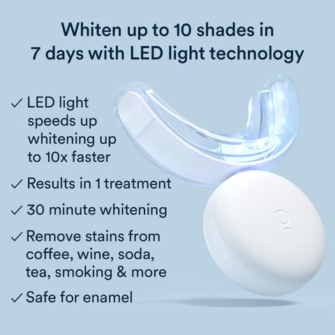 Teeth Whitening Kit, LED Accelerator Light, 35% Carbamide Peroxide Teeth Whitening Gel, 20+ Whitening Treatments, 5Ml Whitening Gel Syringes, Whiten Teeth Faster