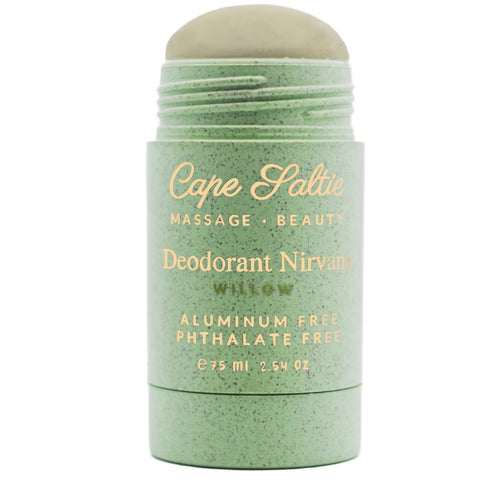 Cape Saltie · Massage Beauty Aluminum-Free, Vegan Deodorant Nirvana in "Willow" — Lemongrass, Lavender, Tangerine, Ylang Ylang (2.54 Oz) | Natural Deodorant for Women | Baking Soda Free