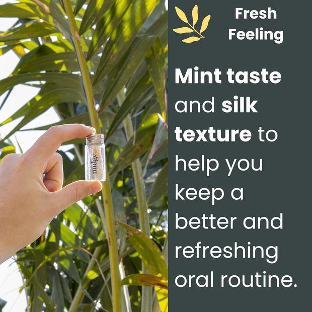 Pure Silk Dental Floss for Sensitive Gums & Wider Gaps: Made with Silk and Candelilla Wax, Natural Floss in a Reusable Glass Container (Glass Dispenser + 1 X 30M Silk Floss)