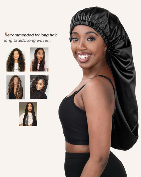 Long Bonnet Braid Bonnets for Sleeping Satin Bonnet Silk Bonnet Hair Braid Bonnet for Sleeping Bonnets for Black Women