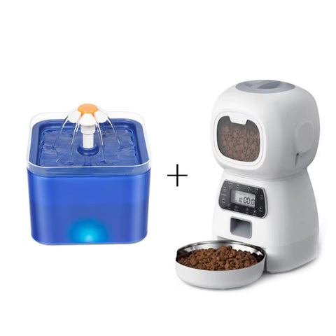 Smart Automatic Dog Cat Feeder 3.5 Liters Dry Food Dispenser plus 2L Water Feeder Suitable for Small and Medium Pet Smart Feeder