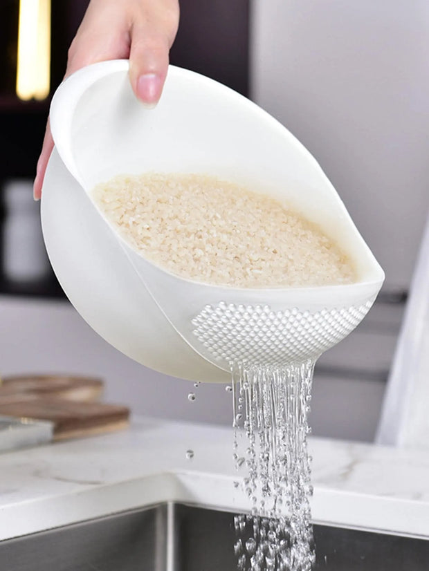 1PC- Colander Rice Bowl Drain Basket Fruit Bowl Washing Drain Basket with Handle Washing Basket Home Kitchen Organizer