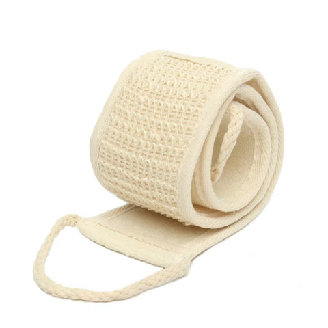 Natural Cotton Linen Long Strip Bath Towel Powerful Exfoliating Back Massage Rubbing Shower Brush Body Scrubber Cleaning Tool