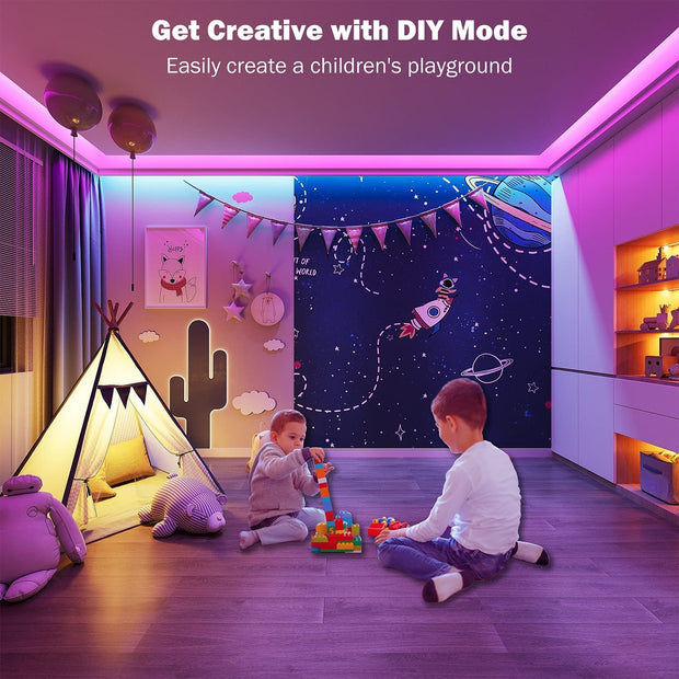 32.8Ft Led Strip Lights Smart App Music Sync Color Changing RGB Led Light Strips Bluetooth LED Strips with Remote Led Lights for Bedroom Home Decoration