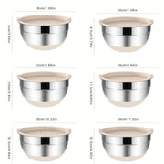 Mixing Bowls with Airtight Lids Set Steelbowls with Grater Attachments,Non-Slip Bottoms Kitchengadgets Great for Mixing Serving