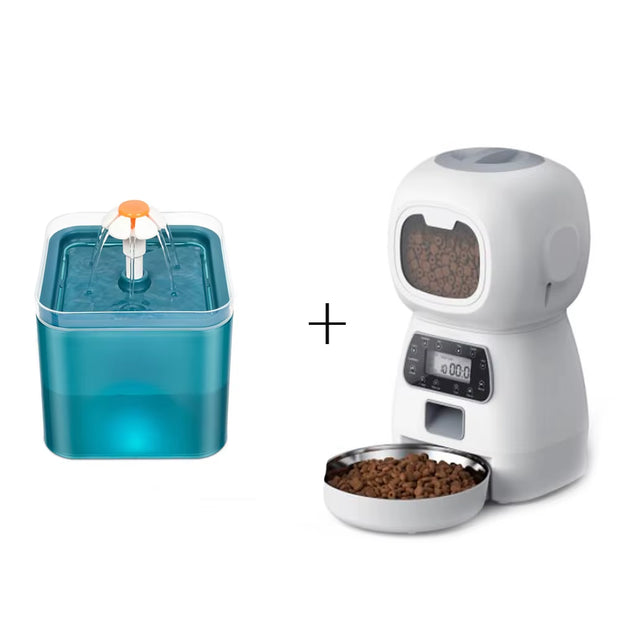 Smart Automatic Dog Cat Feeder 3.5 Liters Dry Food Dispenser plus 2L Water Feeder Suitable for Small and Medium Pet Smart Feeder