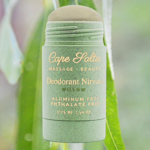 Cape Saltie · Massage Beauty Aluminum-Free, Vegan Deodorant Nirvana in "Willow" — Lemongrass, Lavender, Tangerine, Ylang Ylang (2.54 Oz) | Natural Deodorant for Women | Baking Soda Free