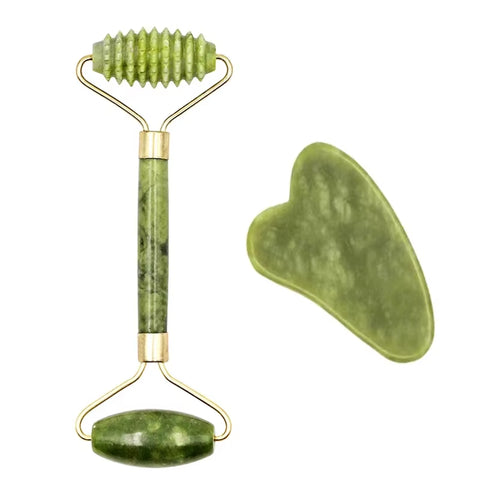 Guasha Natural Stone Massage Face Jade Roller Gua Sha Massage Tool Set for SPA Body Visage Rouleau De Massage Rouleau Visage