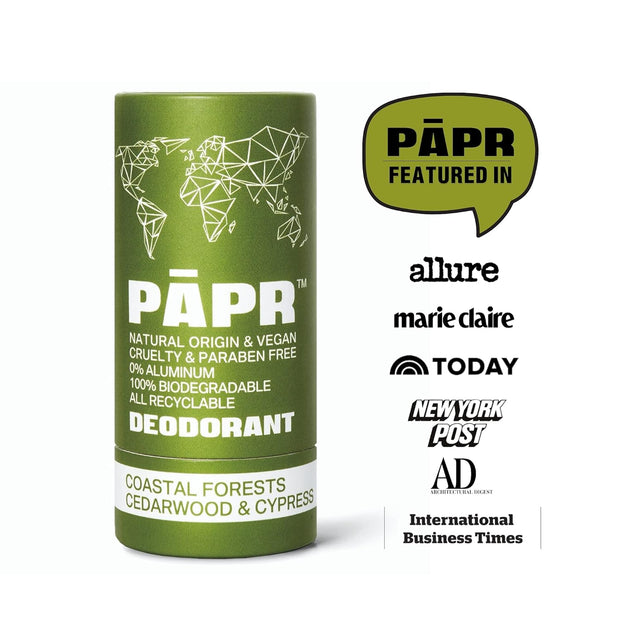 PAPR - Nature Powered, Clinically Proven, All Natural Deodorant in Zero Waste Paper Packaging (Coastal Forest)