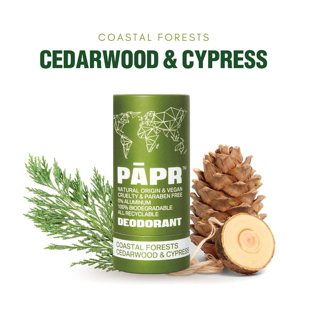 PAPR - Nature Powered, Clinically Proven, All Natural Deodorant in Zero Waste Paper Packaging (Coastal Forest)