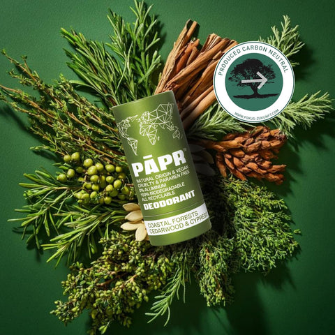 PAPR - Nature Powered, Clinically Proven, All Natural Deodorant in Zero Waste Paper Packaging (Coastal Forest)