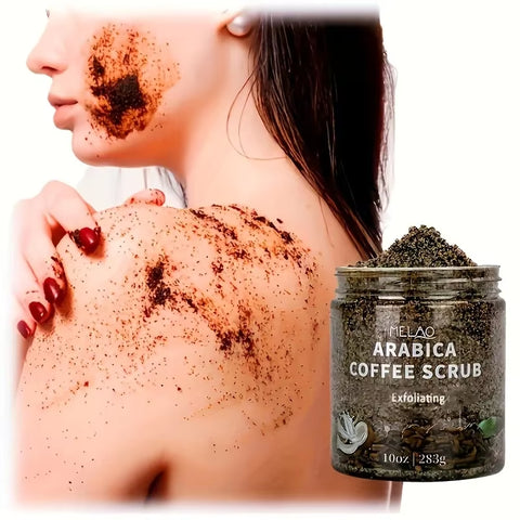 MELAO Arabica Coffee Scrub - All Natural Exfoliating Body Scrub for Skin Care Dead Sea Salt and Arabica Coffee Moisturizing