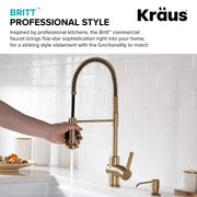 Britt Commercial Style Kitchen Faucet in Spot Free Antique Champagne Bronze, KPF-1690SFACB