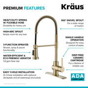 Britt Commercial Style Kitchen Faucet in Spot Free Antique Champagne Bronze, KPF-1690SFACB