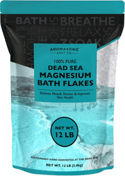 Magnesium Flakes from the Dead Sea, 12 LB Resealable Pack - Muscle Relaxing Magnesium Chloride Bath Salts Soak for Headaches, Stress & Leg Discomfort. (Packaging May Vary)