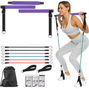 Portable Pilates Bar Kit with Resistance Bands for Exercise Resistance Bands Home Gym Equipment Supports Full Body Workouts