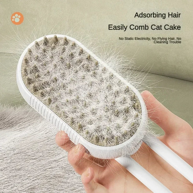 Electric Pet Brush 3 in 1 Cat Steam Brush Steam Dog Brush One-Click Spray Cat Hair Brush Massage Pet Grooming Comb Hair Removal