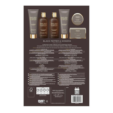 Gift Set for Men - Luxury Shower & Prep Pack - Black Pepper & Ginseng