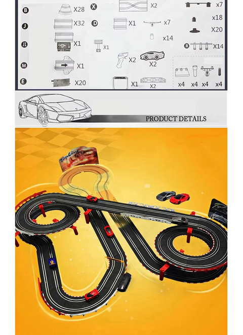 Electric Track Racing Set – RC Cars & Train for Kids!