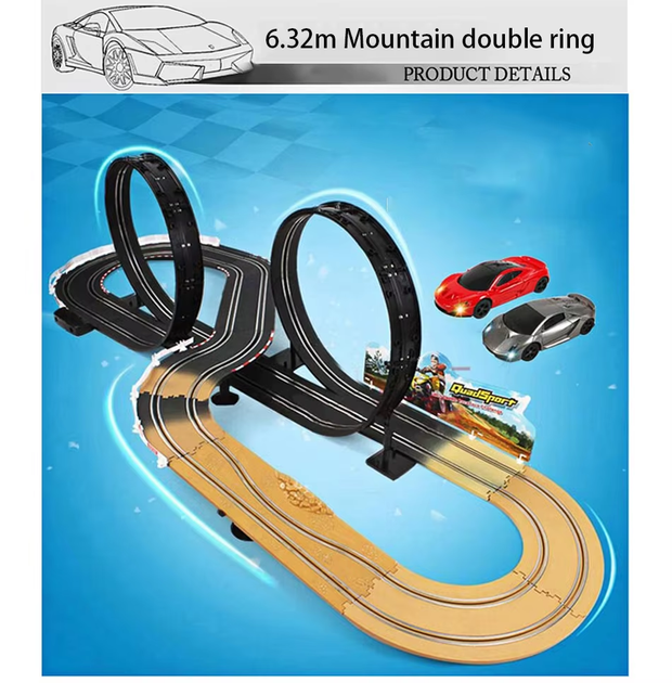 Electric Track Racing Set – RC Cars & Train for Kids!